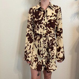Urban Outfitters Brown and Cream Mini Dress